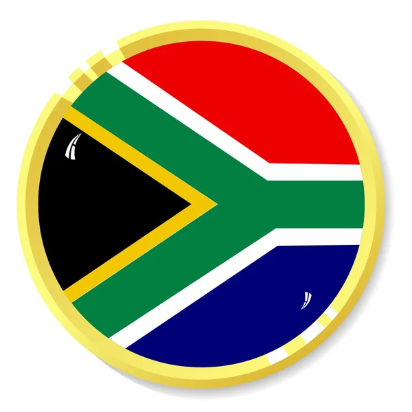 Vektor knappen med flagga Sydafrika — Stock vektor