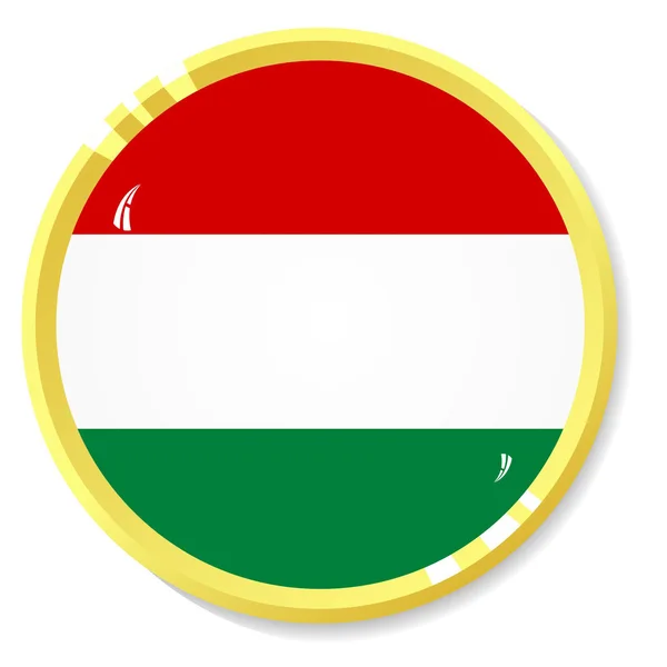 Вектор кнопка з Прапор Угорщини — стоковий вектор