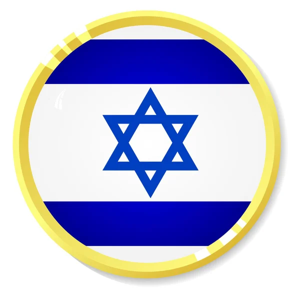 Vector button with flag Israel — Stock Vector