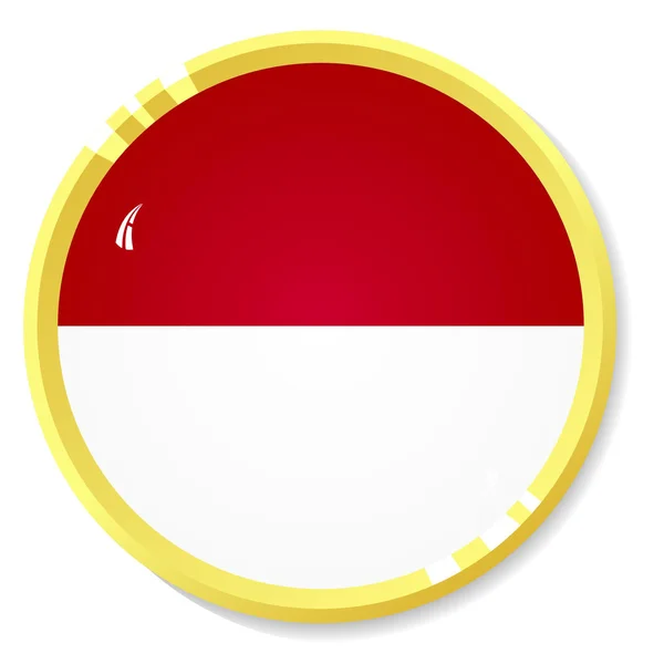 Vector button with flag Indonesia — Stock Vector