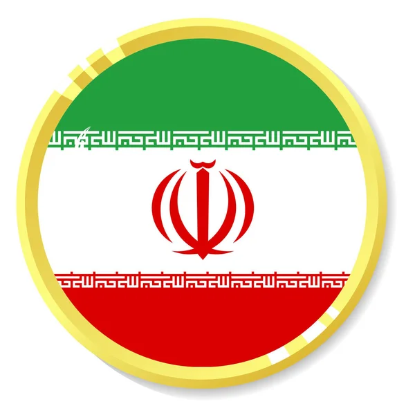 Vector button with flag Iran — Stock Vector