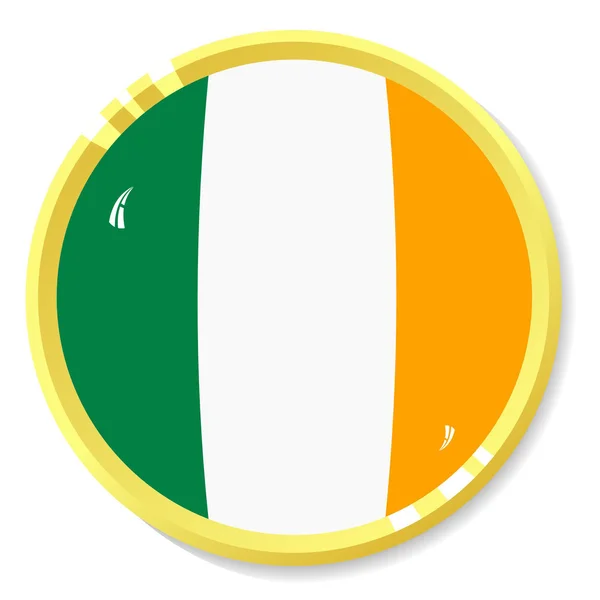 Vektor-Taste mit Flagge Irland — Stockvektor