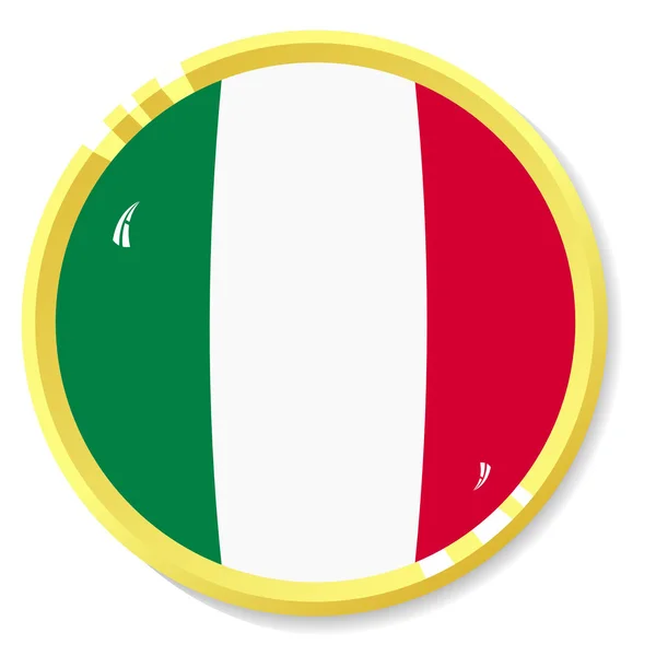 Botón vectorial con bandera Italia — Vector de stock