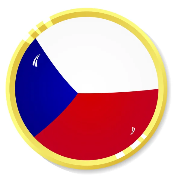 矢量按钮与国旗捷克 — 图库矢量图片