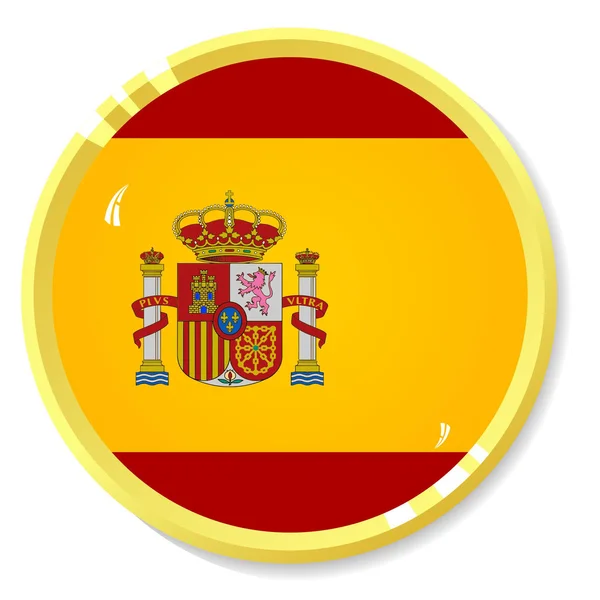 Вектор кнопка з прапор Іспанії — стоковий вектор
