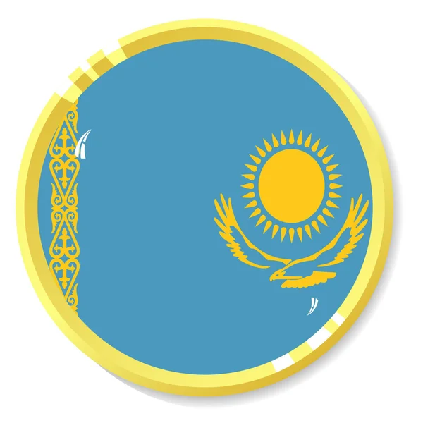 Vektor knappen med flagga Kazakstan — Stock vektor
