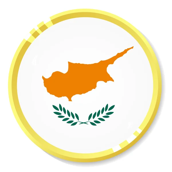 Vector knop met vlag cyprus — Stockvector