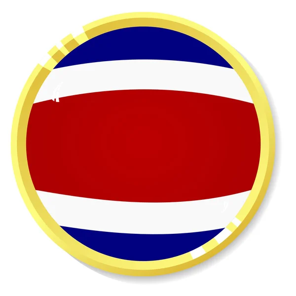 Botón vectorial con bandera Costa Rica — Vector de stock