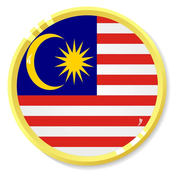 Vector button with flag Malaysia — Stock Vector