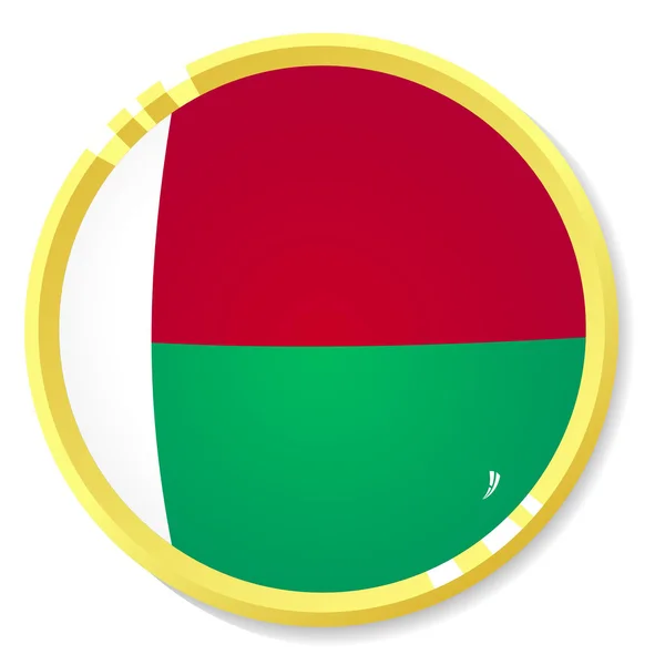 Bouton vectoriel avec drapeau Madagascar — Image vectorielle