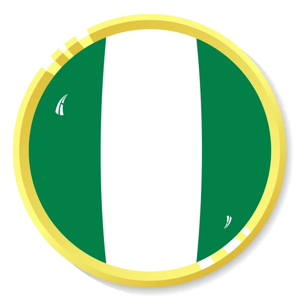Vector button with flag Nigeria — Stock Vector