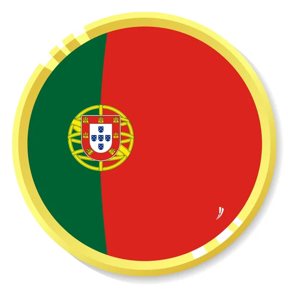 Botão de vetor com bandeira Portug — Vetor de Stock