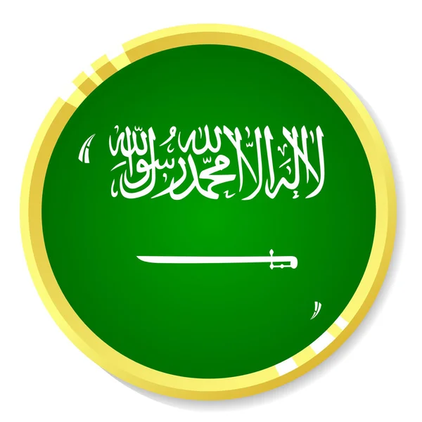 Vektorové tlačítko s vlajka Saúdské Arábie — Stockový vektor