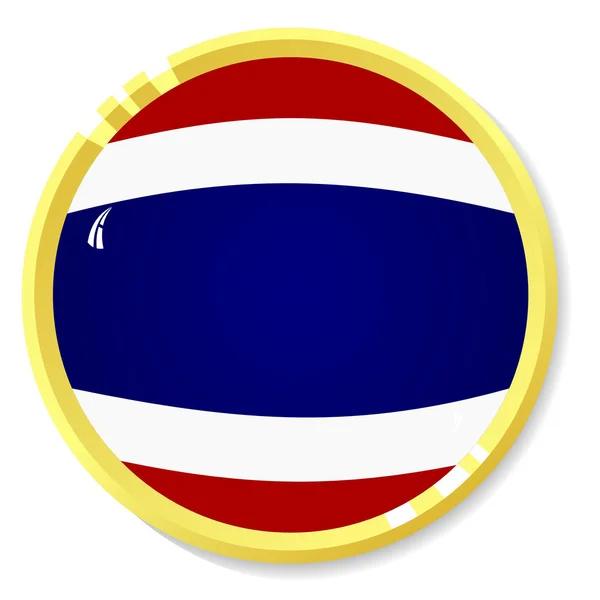 Botão de vetor com bandeira Tailândia — Vetor de Stock