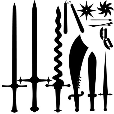 Vector illustration of a set of knives. EPS10 clipart