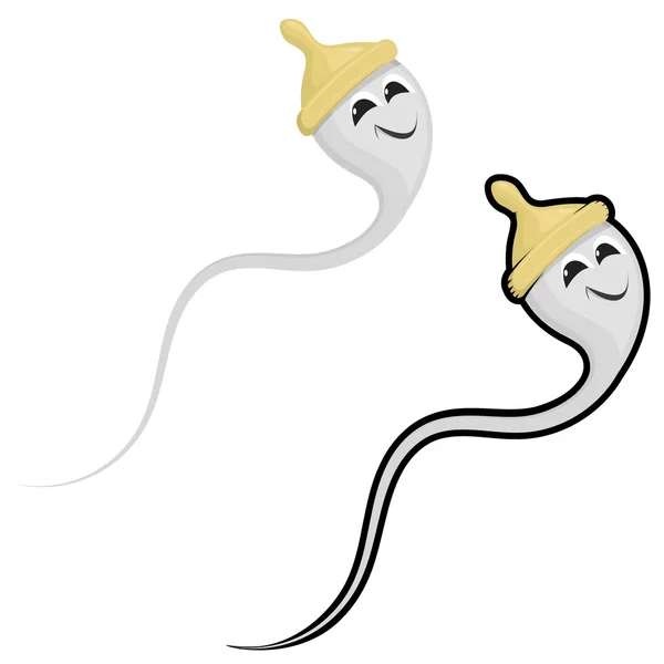 Desenhos animados ilustração de um preservativo no boné. EPS10 —  Vetores de Stock
