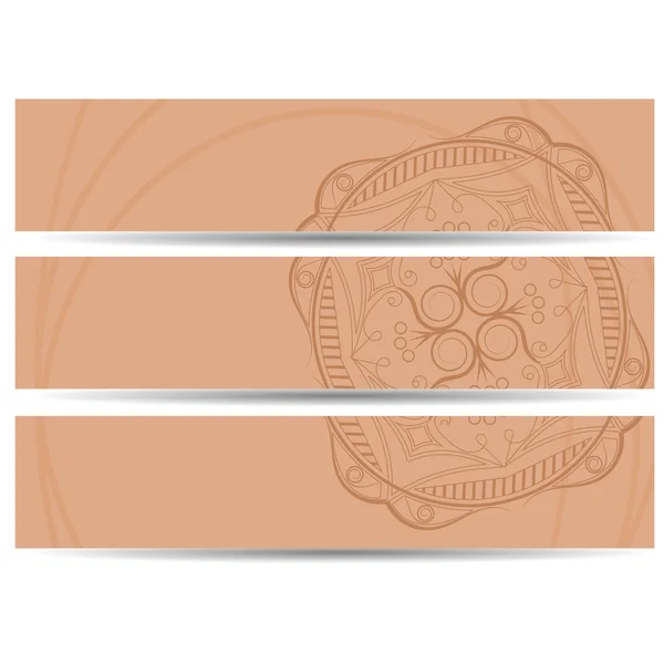 ベクトル水平方向のバナー手描きのセット。EPS10 — ストックベクタ