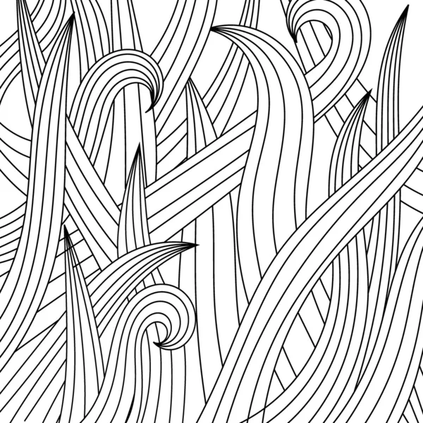 Desenho preto-branco de grama. EPS10 — Vetor de Stock