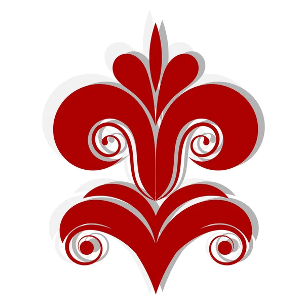 Красный силуэт абстрактный волшебный цветок. S10 — стоковый вектор