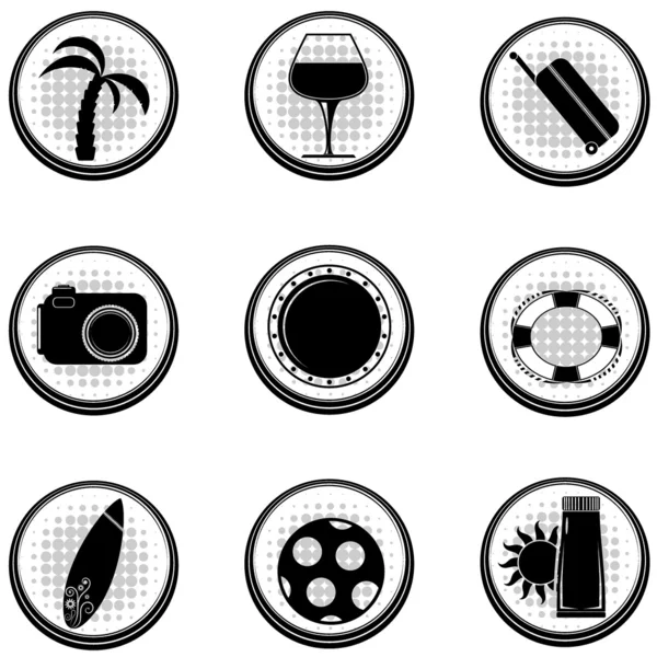Set of black vector icons. EPS10 — Stock Vector
