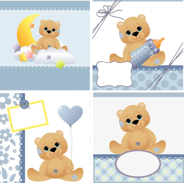 Cute templates for baby card — Stock Vector
