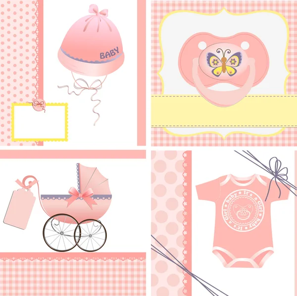 Modèles mignons pour carte bébé — Image vectorielle