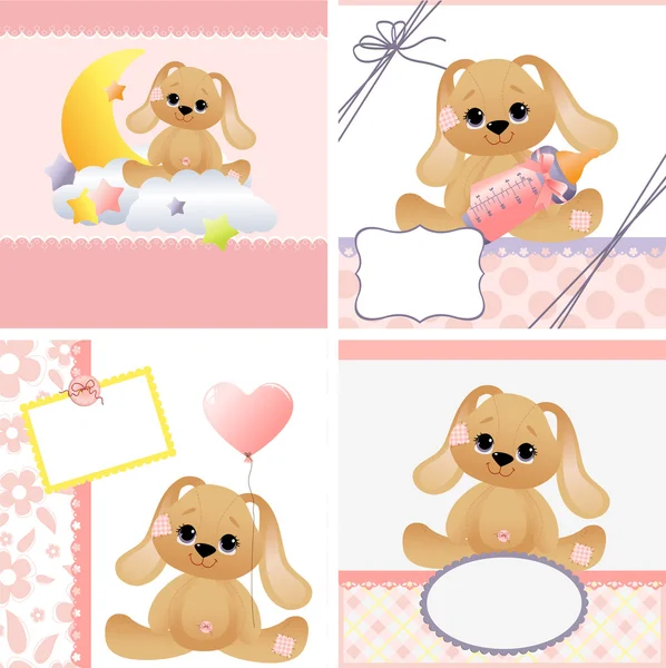Cute templates for baby card — Stock Vector