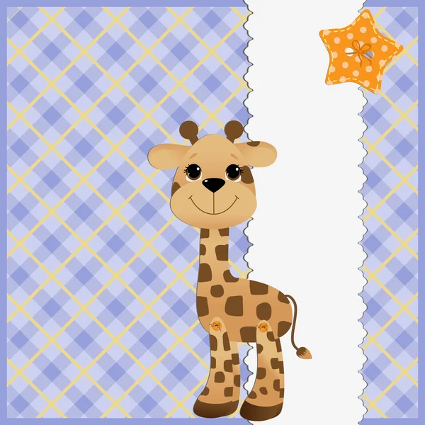 Roztomilý teplate pro Pohlednice s žirafou — Stockový vektor