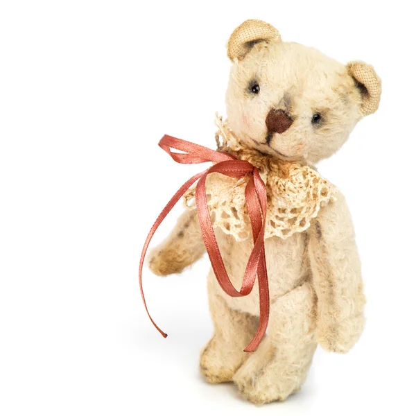 Teddy bear in classic vintage style isolated on white background — Stok fotoğraf