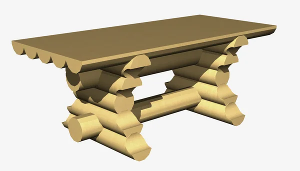 Dřevěný stůl. izolace na bílém pozadí. — Stock fotografie