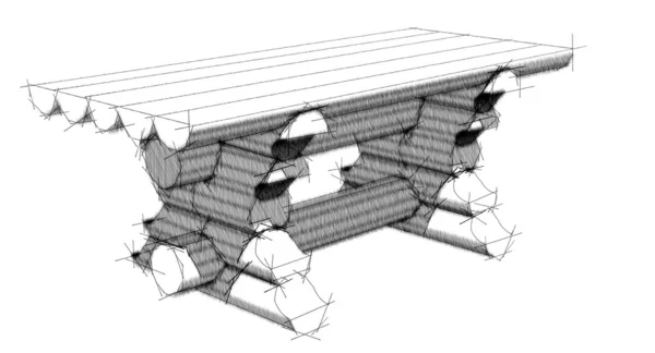 Tavolo in legno. Isolamento su sfondo bianco . — Foto Stock