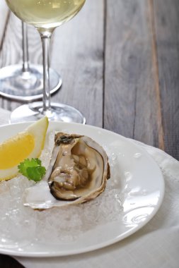 schotel van verse oesters