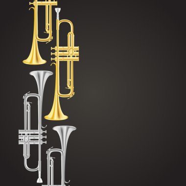 polished brass trumpet clipart