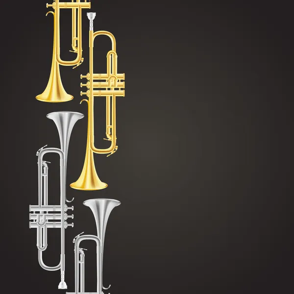 Trompeta de latón pulido — Vector de stock