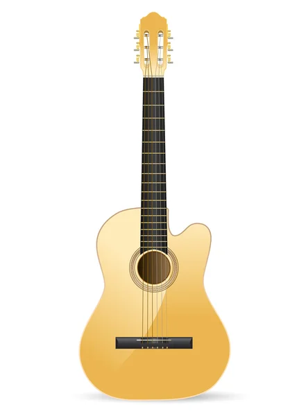 Realistic acoustic guitar — Stock Vector