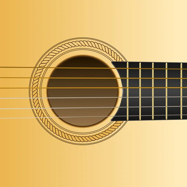 Gros plan sur la guitare acoustique — Image vectorielle
