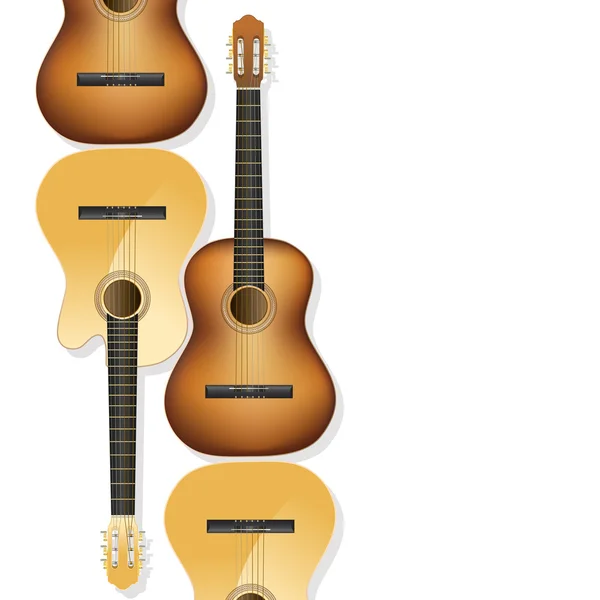 Guitarras acústicas realistas como fondo — Vector de stock
