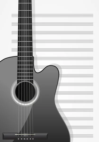 Realistische akoestische gitaar — Stockvector