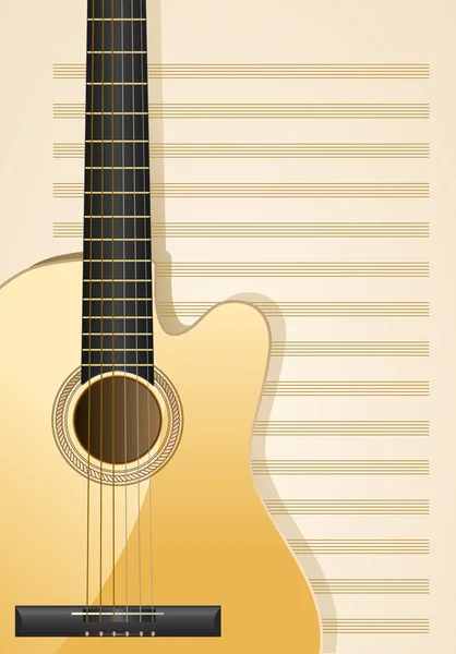 Guitarra acústica realista — Vetor de Stock