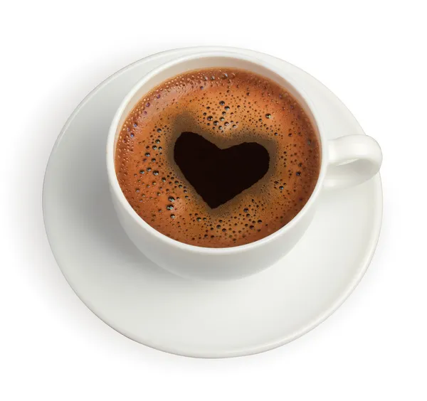 Kávé-kupa a szív — Stock Fotó