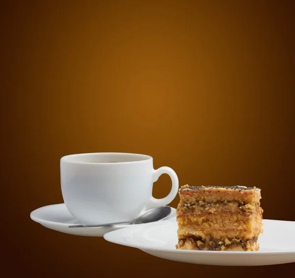 Taza de café con pastel — Foto de Stock