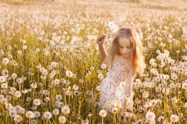 dandelions ile küçük kız