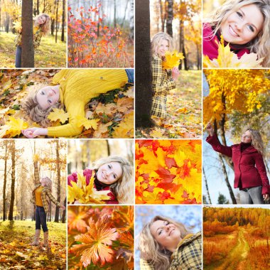 Sonbahar parkında güzel bir kız