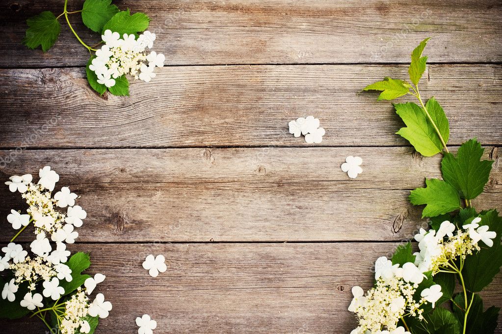 Spring flowers on wooden background Stock Photo by ©Kruchenkova 11163092