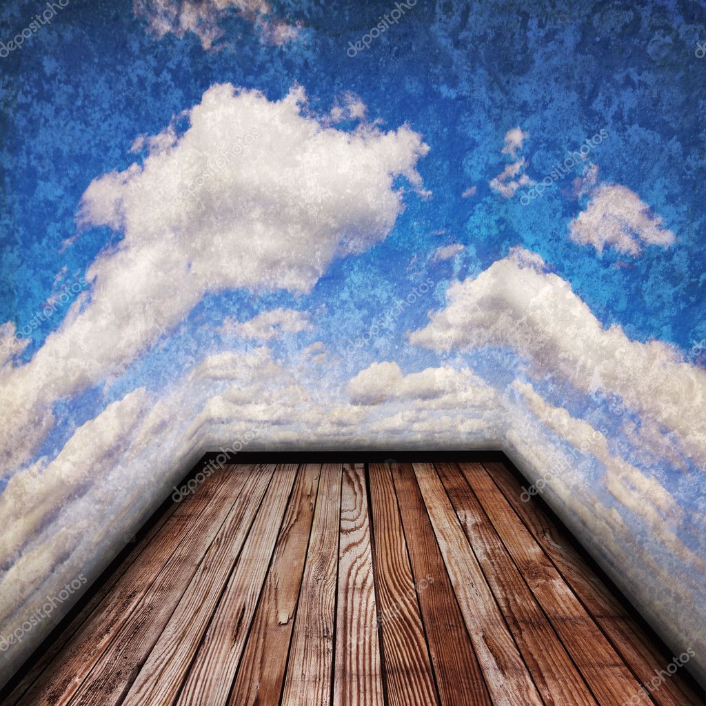 Old wood floor and cloudy sky ⬇ Stock Photo, Image by © doroshin 11560099