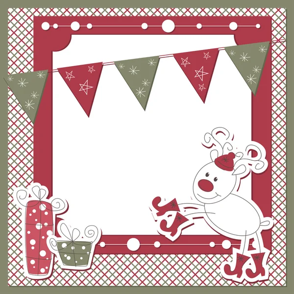 矢量圣诞节和新年的剪贴簿卡 — 图库矢量图片