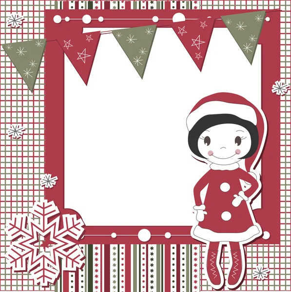 Carte scrapbook Noël et Nouvel An — Image vectorielle