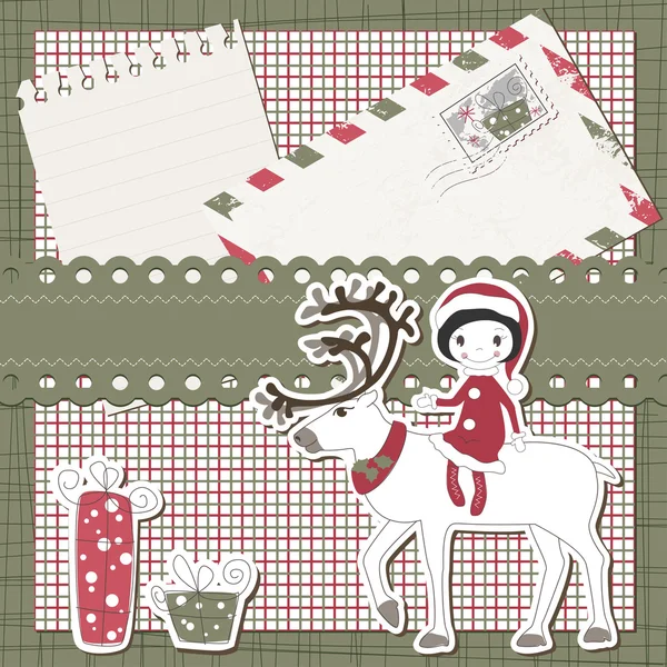 Wektor, Boże Narodzenie i nowy rok notatnik karty — Wektor stockowy