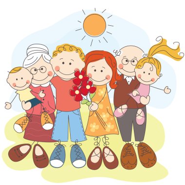 Generation happy family clipart