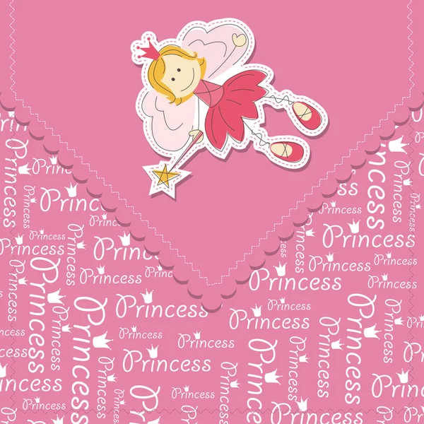Fille carte de vœux avec fée — Image vectorielle